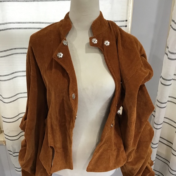 A.W.A.K.E Mode Women Size 36 Octopus Rust Corduroy Jacket Cotton Button Front - Picture 4 of 14